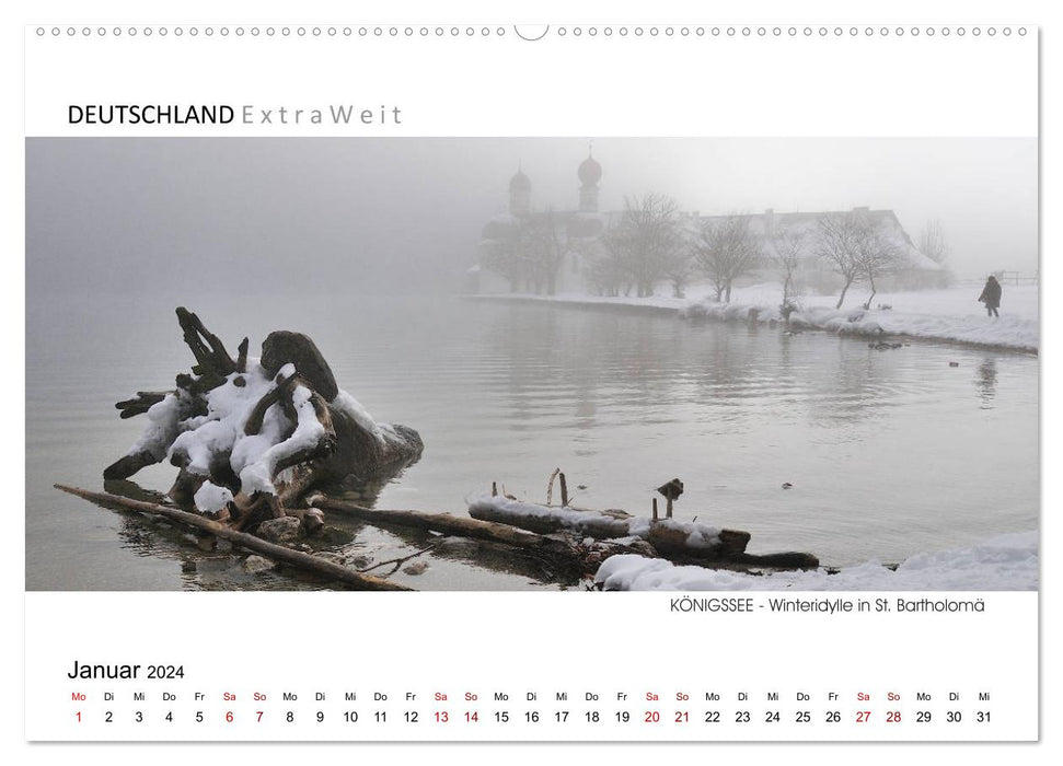 Weißblaue Impressionen vom KÖNIGSSEE Panoramabilder (CALVENDO Premium Wandkalender 2024)