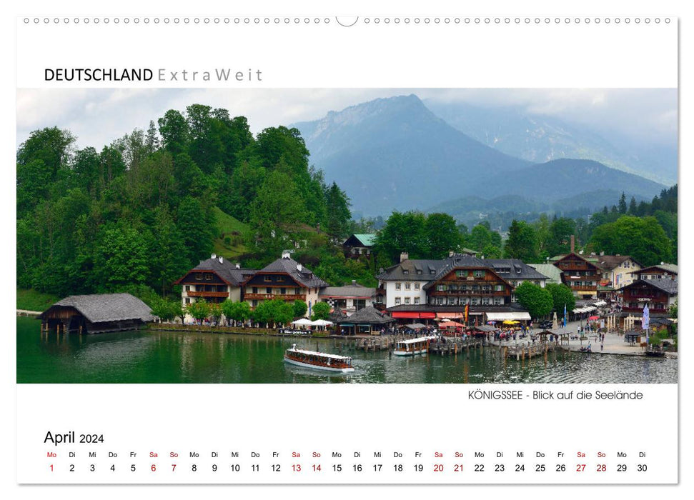 White-blue impressions of KÖNIGSSEE panoramic pictures (CALVENDO Premium Wall Calendar 2024) 