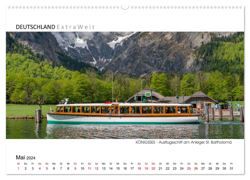 White-blue impressions of KÖNIGSSEE panoramic pictures (CALVENDO Premium Wall Calendar 2024) 