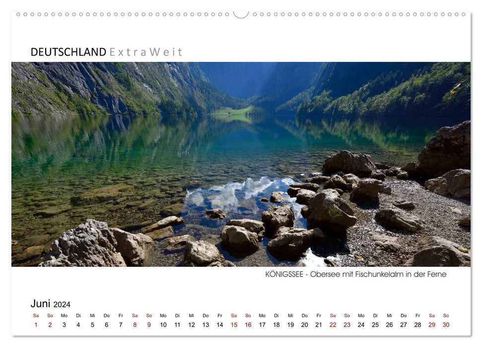 White-blue impressions of KÖNIGSSEE panoramic pictures (CALVENDO Premium Wall Calendar 2024) 