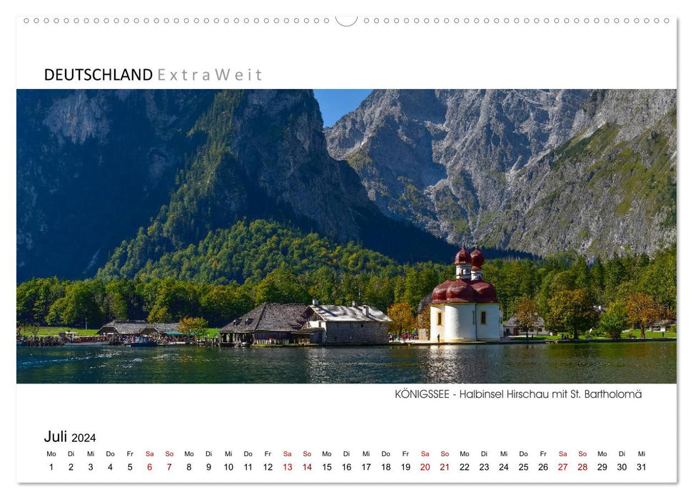 White-blue impressions of KÖNIGSSEE panoramic pictures (CALVENDO Premium Wall Calendar 2024) 