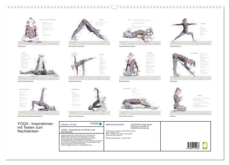 YOGA inspirations with texts to think about (CALVENDO wall calendar 2024) 