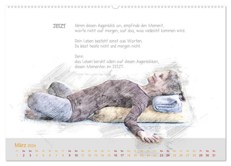 YOGA Inspirationen mit Texten zum Nachdenken (CALVENDO Wandkalender 2024)