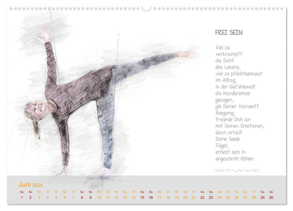 YOGA Inspirationen mit Texten zum Nachdenken (CALVENDO Wandkalender 2024)