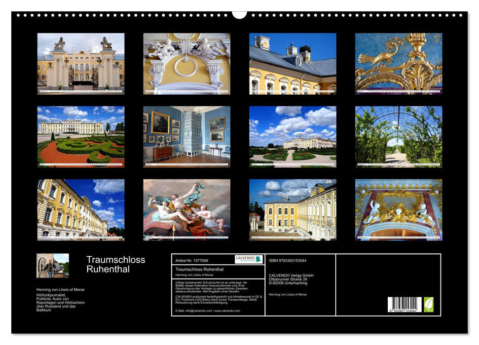 Traumschloss Ruhenthal - Das Versailles des Baltikums (CALVENDO Wandkalender 2024)