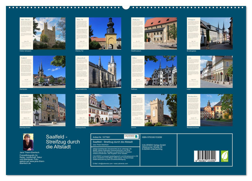 Saalfeld an der Saale – mein Streifzug durch die historische Altstadt (CALVENDO Premium Wandkalender 2024)
