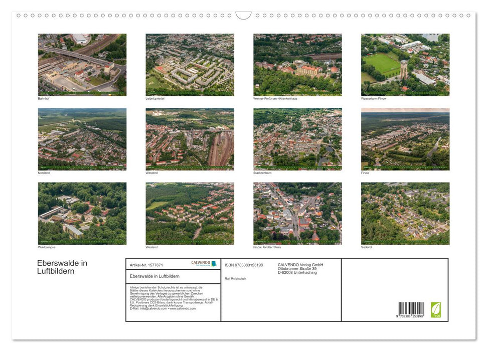 Eberswalde in Luftbildern (CALVENDO Wandkalender 2024)