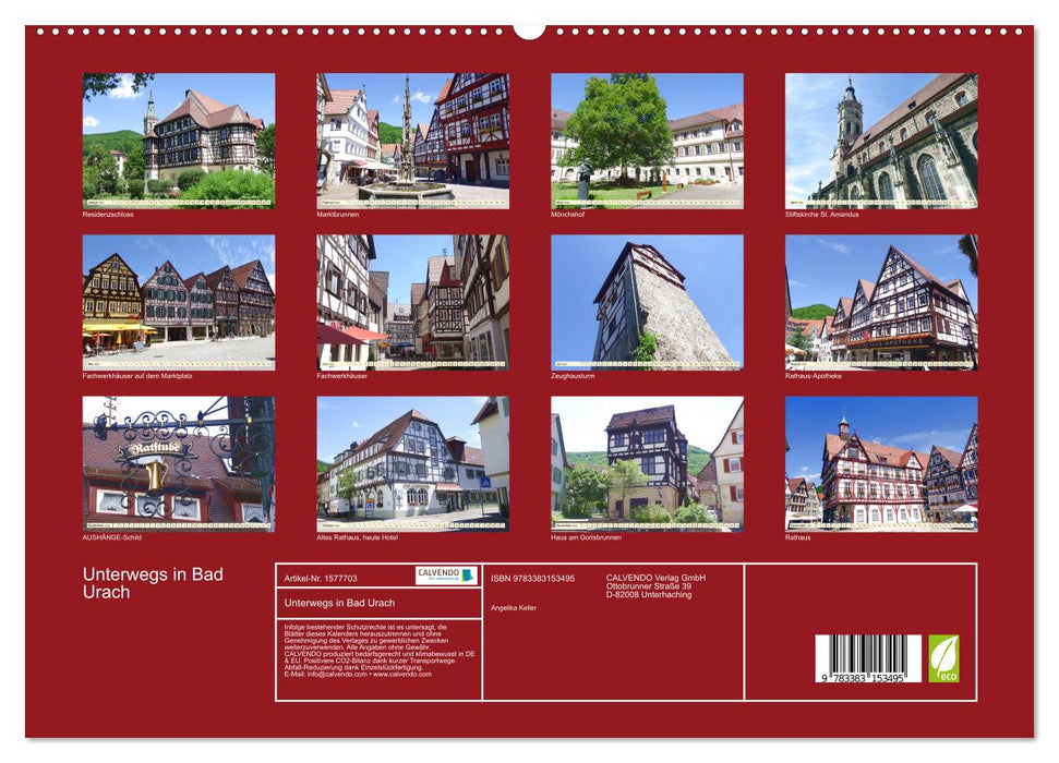 Unterwegs in Bad Urach (CALVENDO Premium Wandkalender 2024)