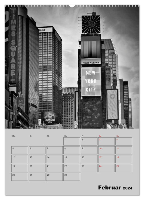 NEW YORK CITY Monochrome Stadtansichten (CALVENDO Premium Wandkalender 2024)