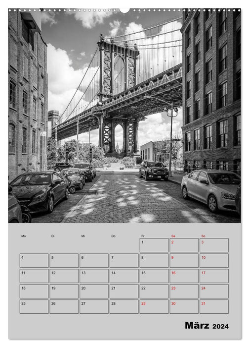 NEW YORK CITY Monochrome Stadtansichten (CALVENDO Premium Wandkalender 2024)