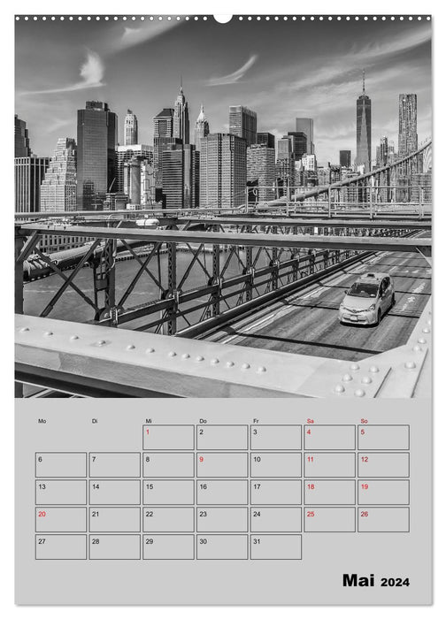 NEW YORK CITY Monochrome Stadtansichten (CALVENDO Premium Wandkalender 2024)