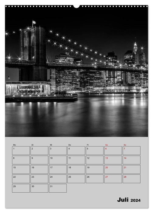 NEW YORK CITY Monochrome Stadtansichten (CALVENDO Premium Wandkalender 2024)