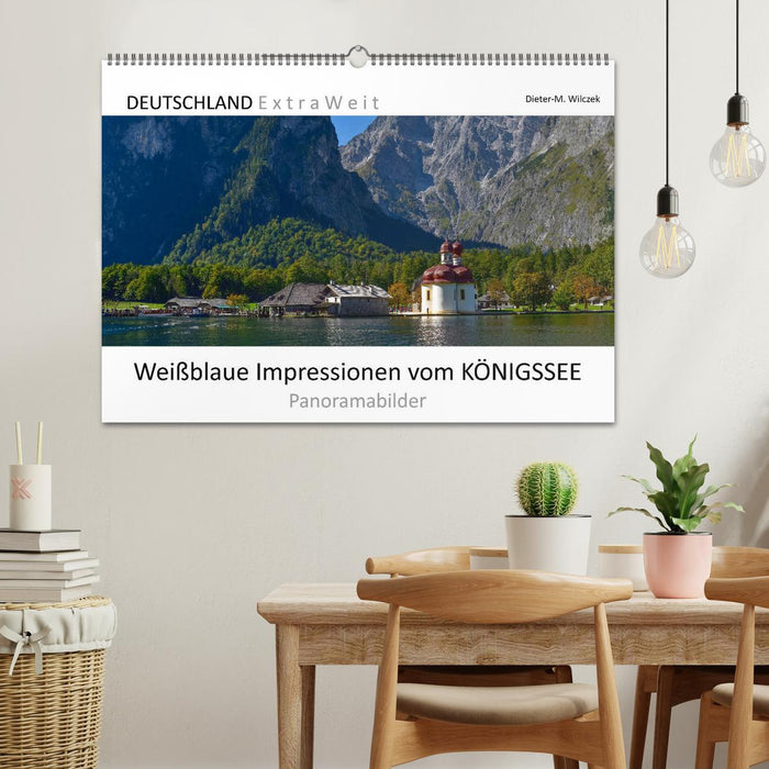 Impressions blanc-bleu des images panoramiques KÖNIGSSEE (calendrier mural CALVENDO 2024) 