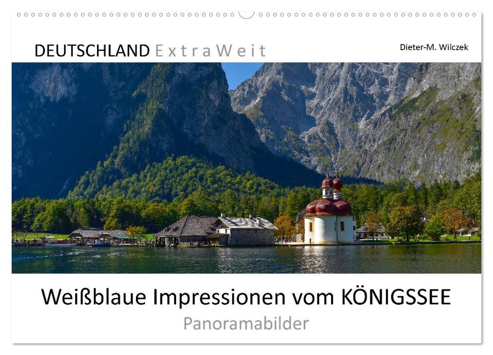 Impressions blanc-bleu des images panoramiques KÖNIGSSEE (calendrier mural CALVENDO 2024) 