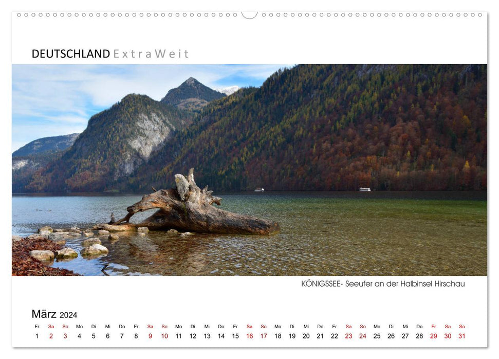 Impressions blanc-bleu des images panoramiques KÖNIGSSEE (calendrier mural CALVENDO 2024) 