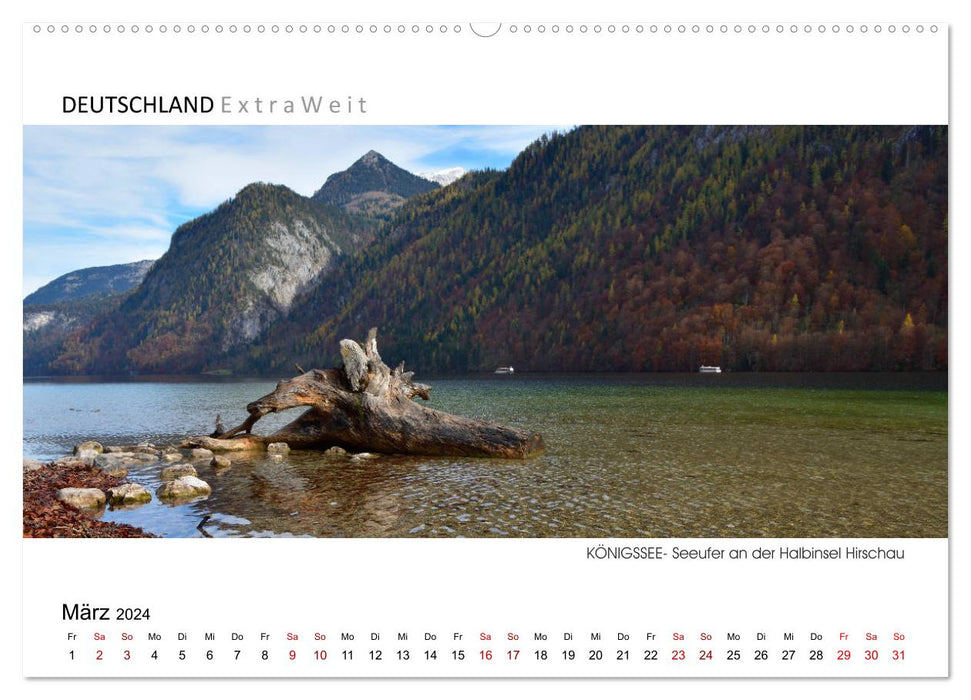 Weißblaue Impressionen vom KÖNIGSSEE Panoramabilder (CALVENDO Wandkalender 2024)