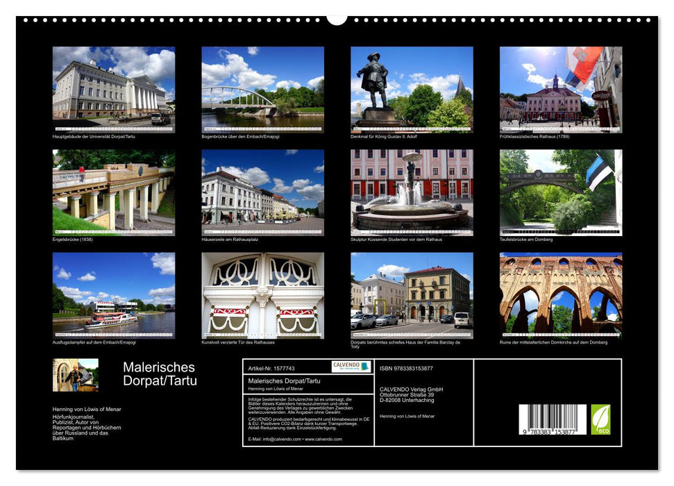 Malerisches Dorpat - Estlands Universitätsstadt Tartu (CALVENDO Premium Wandkalender 2024)