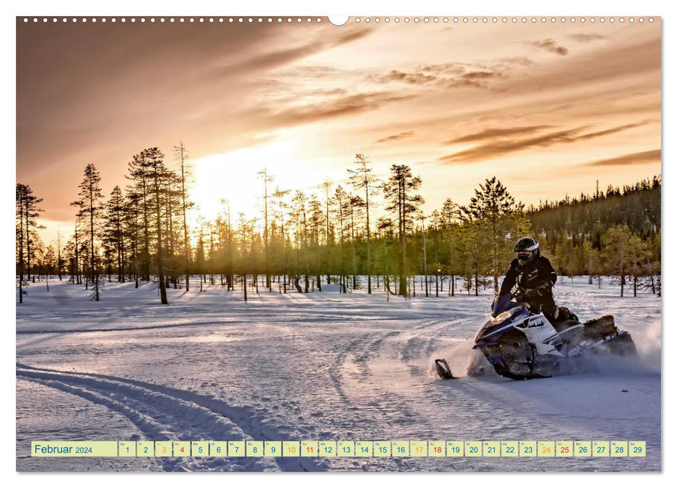 Schneemobil - so cool (CALVENDO Premium Wandkalender 2024)