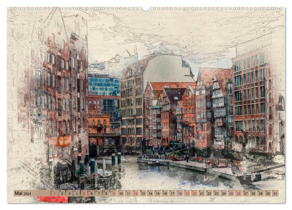 Hamburg für Genießer (CALVENDO Premium Wandkalender 2024)