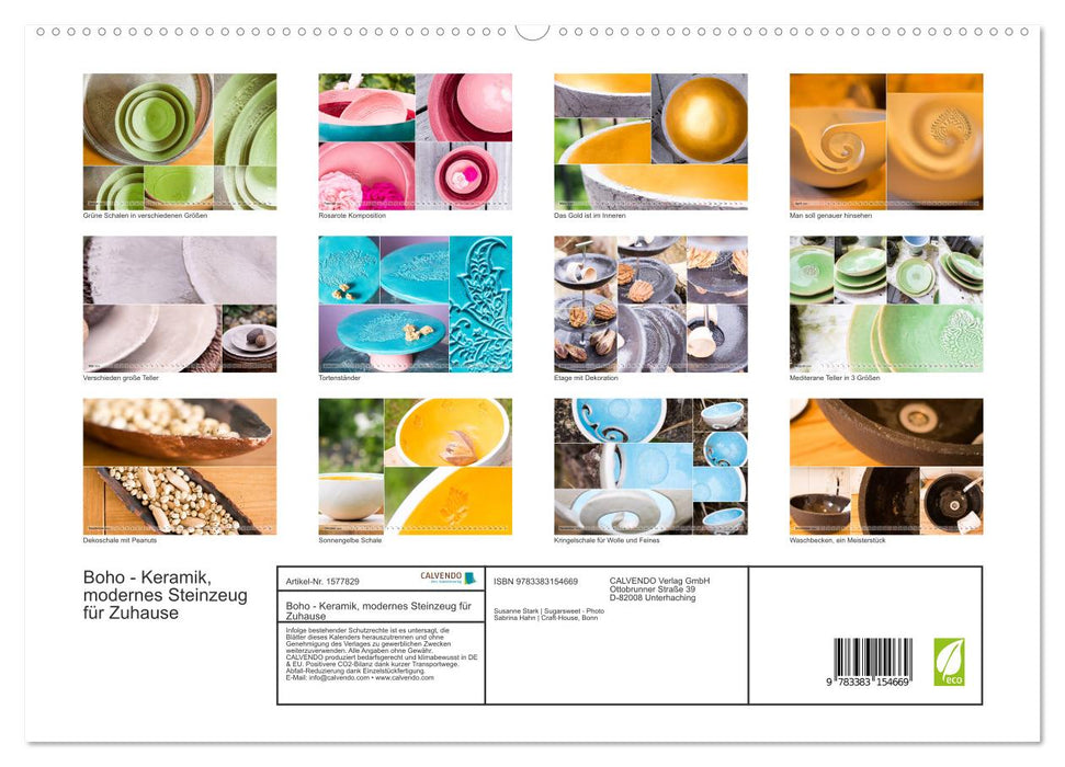 Boho - Keramik, modernes Steinzeug für Zuhause (CALVENDO Premium Wandkalender 2024)