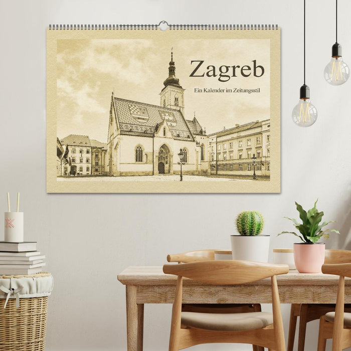 Zagreb - Un calendrier en style journal (calendrier mural CALVENDO 2024)