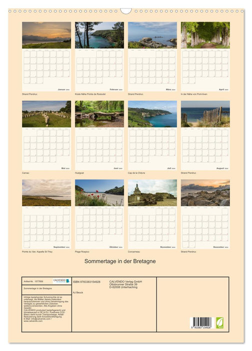 Jours d'été en Bretagne (Calendrier mural CALVENDO 2024) 