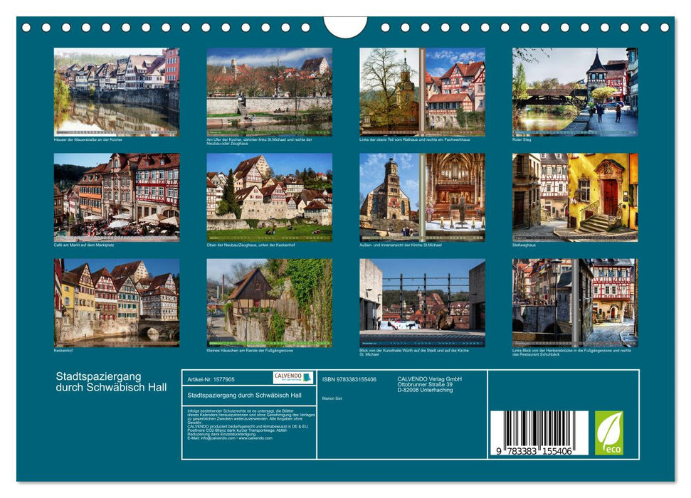 Stadtspaziergang durch Schwäbisch Hall (CALVENDO Wandkalender 2024)