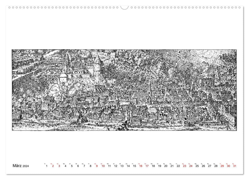 Heidelberg – Kupferstiche von Matthäus Merian d. Ä. (1593-1650) (CALVENDO Wandkalender 2024)