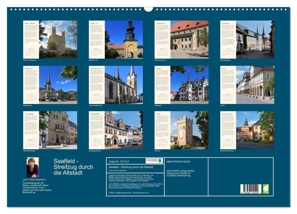 Saalfeld an der Saale – mein Streifzug durch die historische Altstadt (CALVENDO Wandkalender 2024)