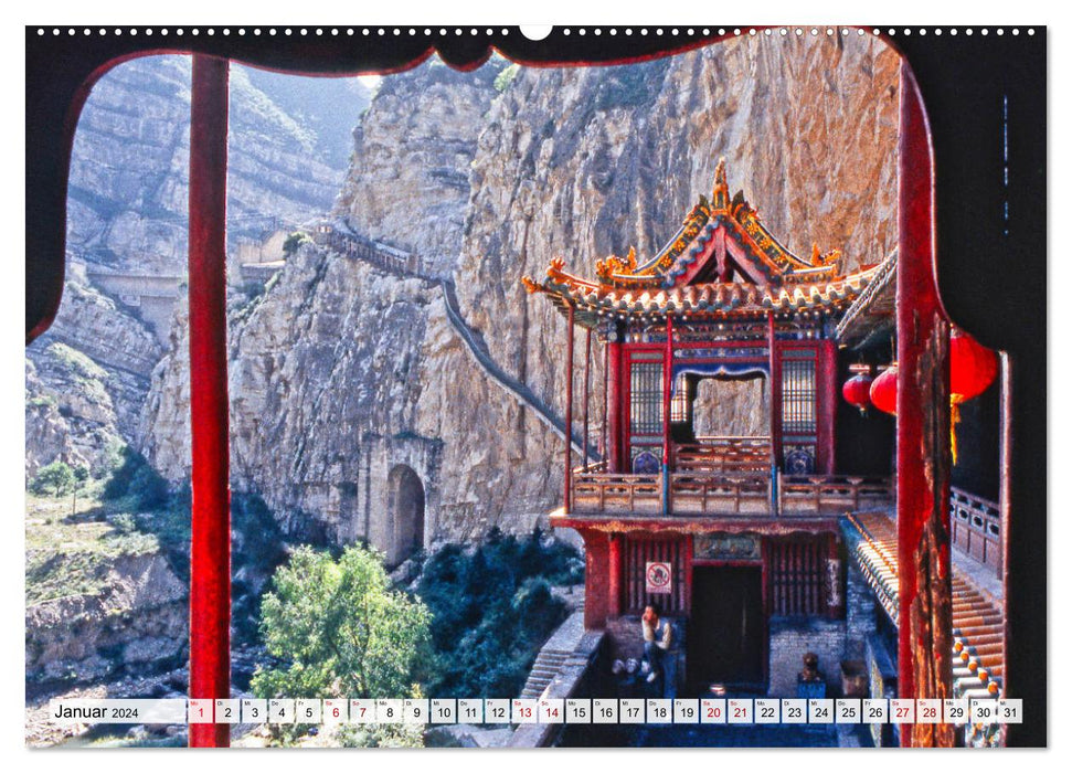 Die Grotten und hängenden Klöster von Yungang (CALVENDO Premium Wandkalender 2024)