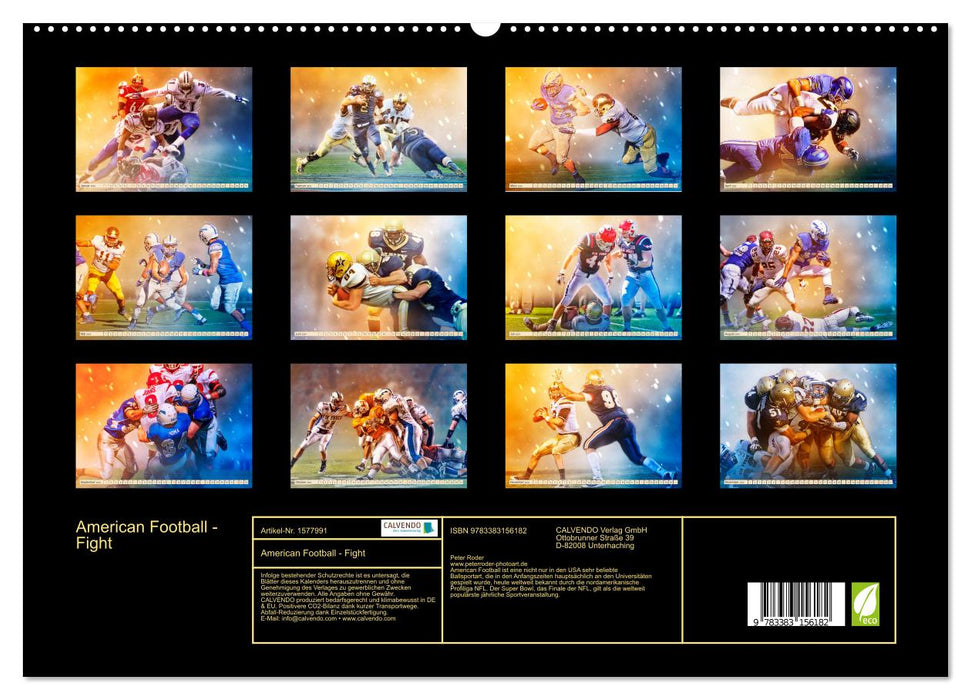 American Football - Fight (CALVENDO Premium Wandkalender 2024)