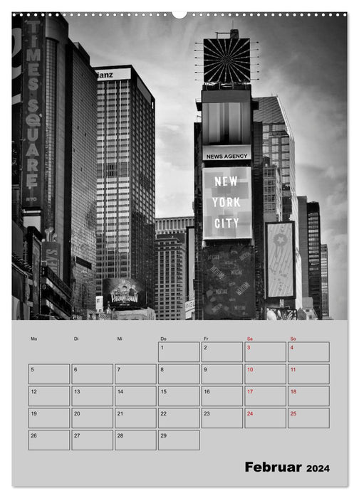 NEW YORK CITY Vues monochromes de la ville (calendrier mural CALVENDO 2024) 