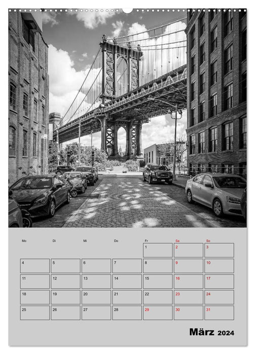 NEW YORK CITY Monochrome Stadtansichten (CALVENDO Wandkalender 2024)