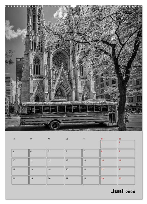 NEW YORK CITY Monochrome Stadtansichten (CALVENDO Wandkalender 2024)