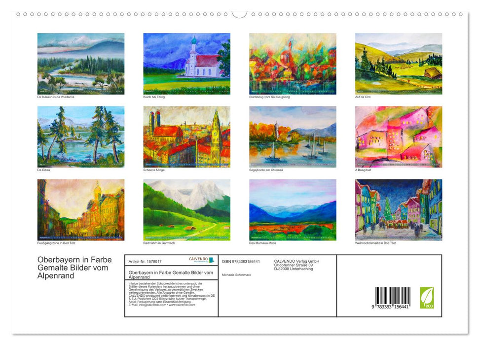 Oberbayern in Farbe - Gemalte Bilder vom Alpenrand (CALVENDO Premium Wandkalender 2024)