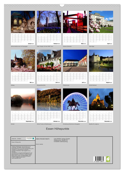 Essen Höhepunkte (CALVENDO Wandkalender 2024)