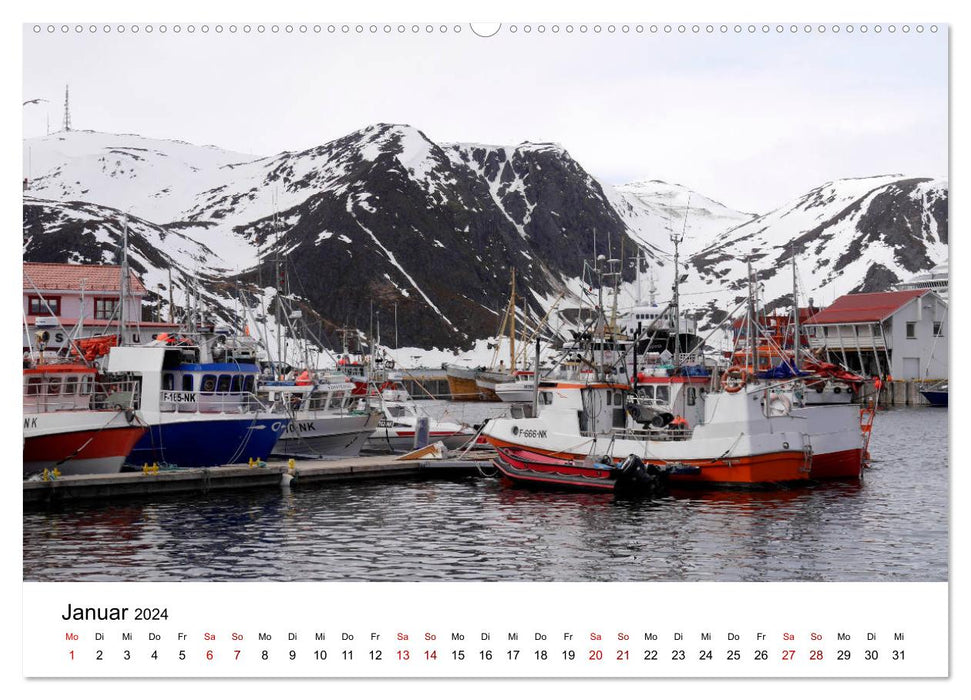 Norwegens Hafenstädte - Alesund - Honningsvag - Geiranger - Bergen (CALVENDO Wandkalender 2024)