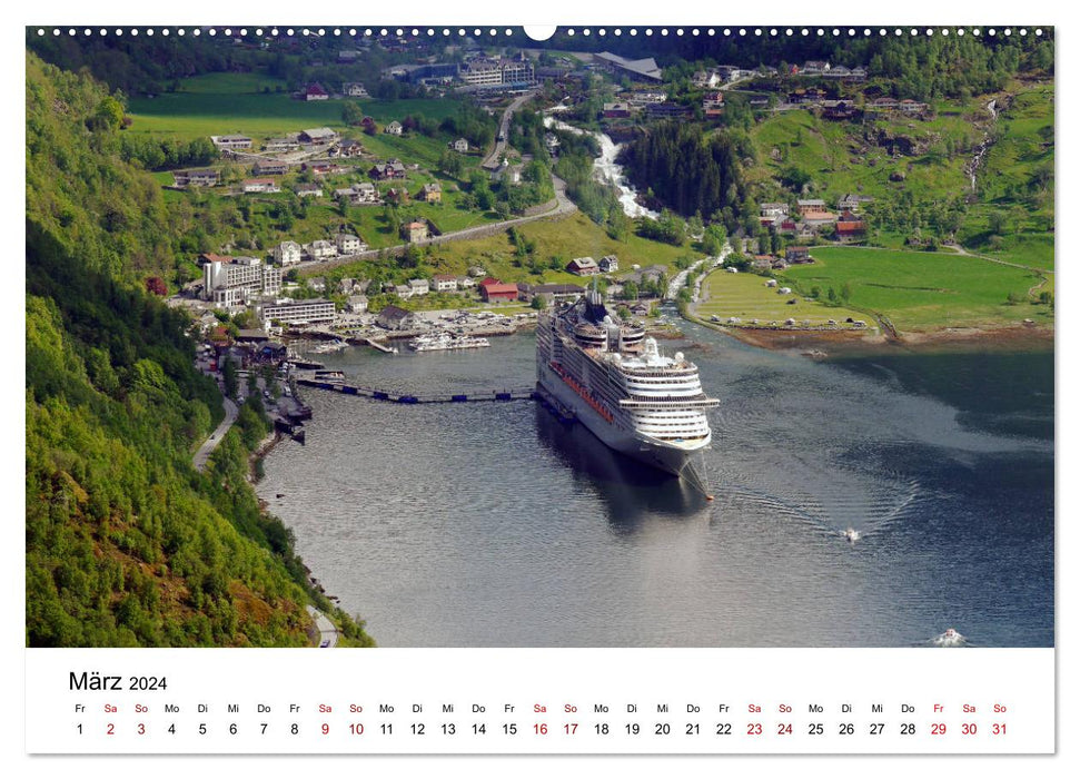 Norwegens Hafenstädte - Alesund - Honningsvag - Geiranger - Bergen (CALVENDO Wandkalender 2024)