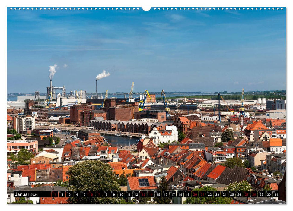 Une promenade dans la ville hanséatique de Wismar (Calendrier mural CALVENDO Premium 2024) 