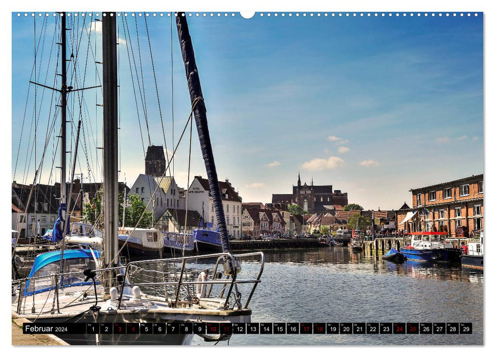 Une promenade dans la ville hanséatique de Wismar (Calendrier mural CALVENDO Premium 2024) 