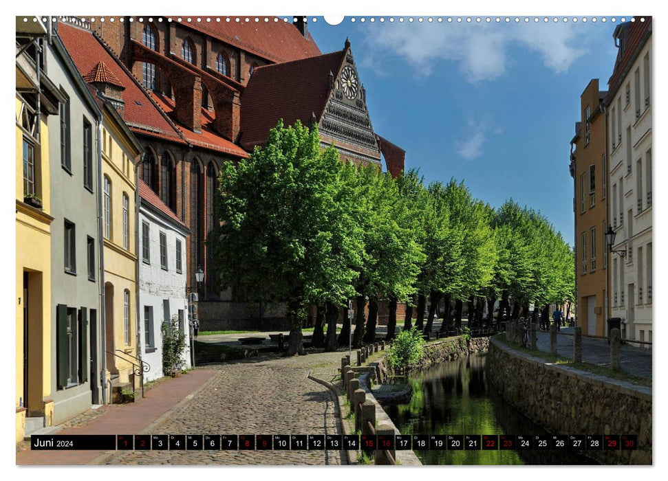 Une promenade dans la ville hanséatique de Wismar (Calendrier mural CALVENDO Premium 2024) 