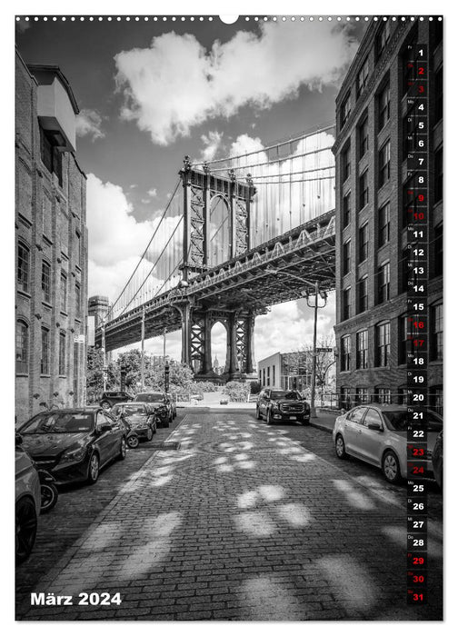 NEW YORK CITY Monochrome Stadtansichten (CALVENDO Premium Wandkalender 2024)