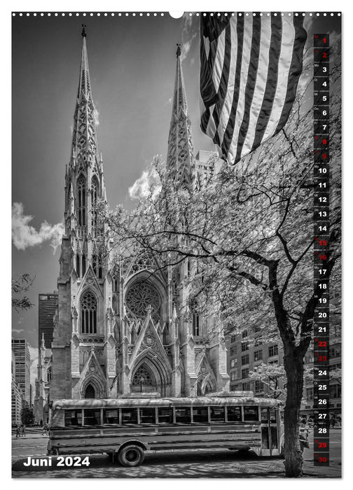 NEW YORK CITY Monochrome Stadtansichten (CALVENDO Premium Wandkalender 2024)