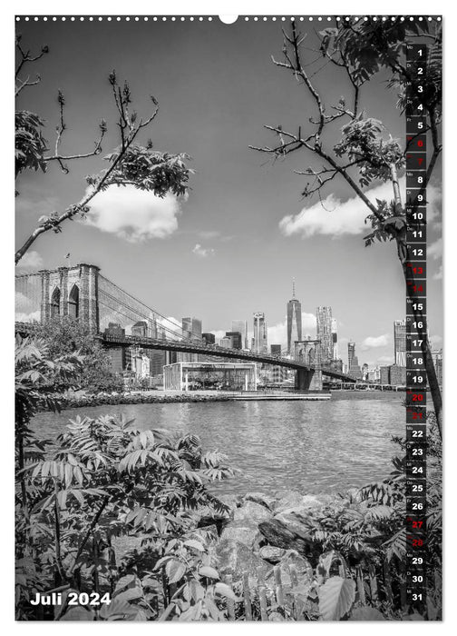 NEW YORK CITY Vues monochromes de la ville (Calvendo Premium Wall Calendar 2024) 