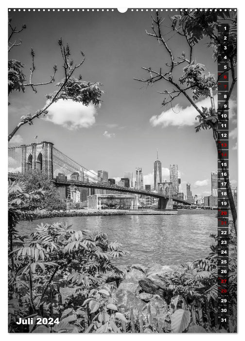 NEW YORK CITY Monochrome Stadtansichten (CALVENDO Premium Wandkalender 2024)