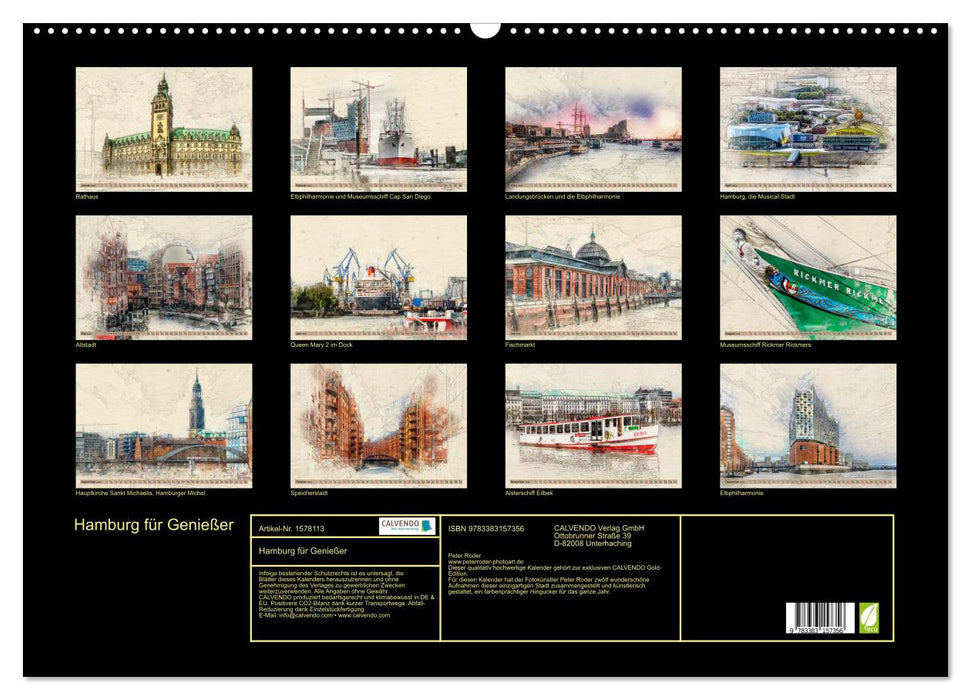 Hamburg für Genießer (CALVENDO Wandkalender 2024)