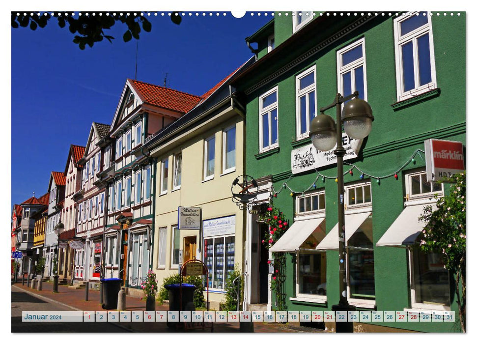 Hanseatic city of Uelzen. Half-timbered buildings, art and a famous train station (CALVENDO wall calendar 2024) 