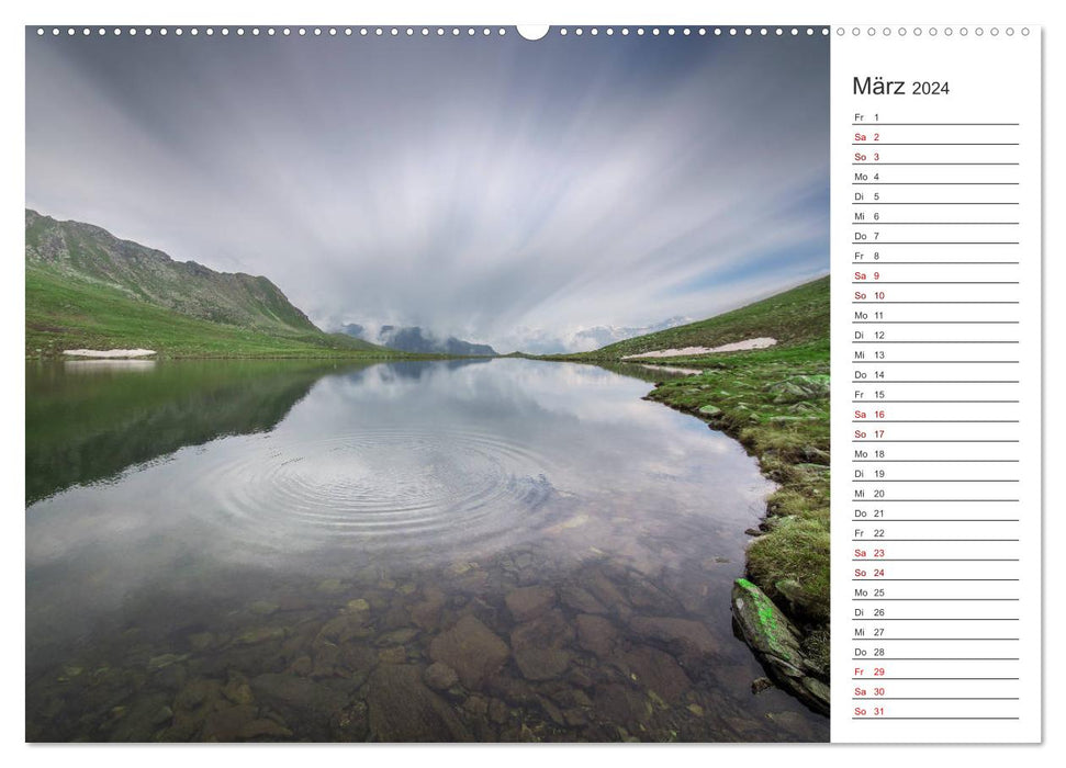 Mountain lakes in the Ultental (CALVENDO wall calendar 2024) 