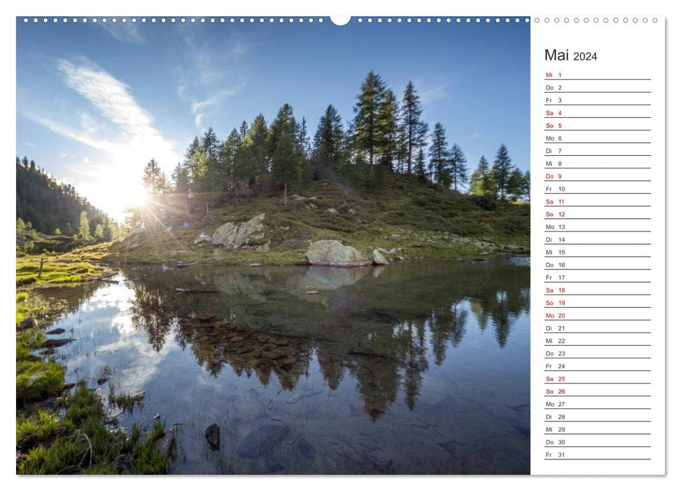 Mountain lakes in the Ultental (CALVENDO wall calendar 2024) 