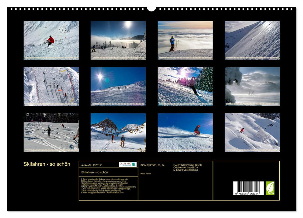 Skifahren - so schön (CALVENDO Premium Wandkalender 2024)